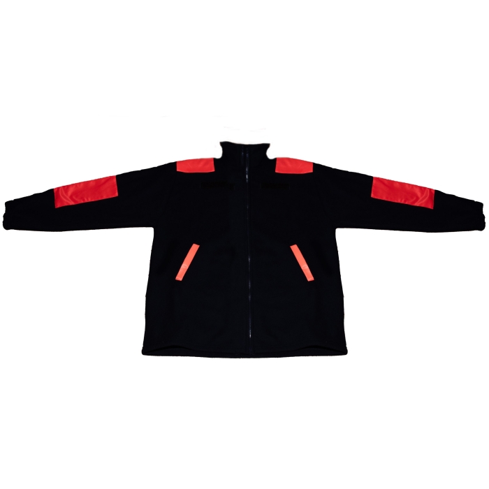 Maglia blu e rosso fluo